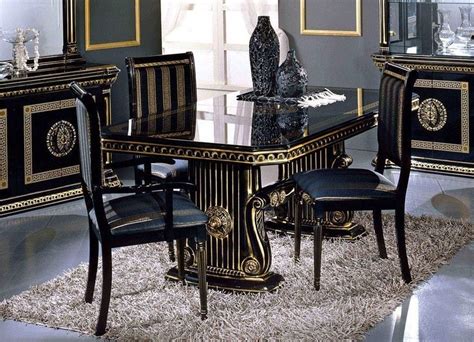 versace black chair|Versace dining chairs.